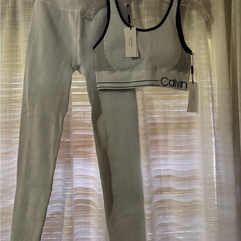 Calvin Klein Black and White Striped Set